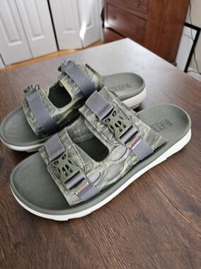 Men's Merrell Casual Double-Strap Slide Sandals in Olive Green - Mens 11